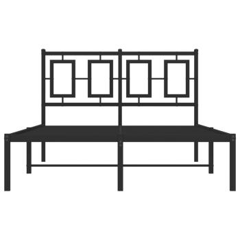Bettgestell mit Kopfteil Metall Schwarz 120x190 cm