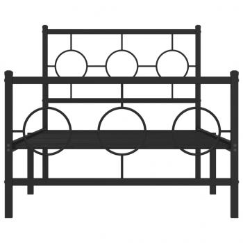 Bettgestell mit Kopf- und Fußteil Metall Schwarz 90x190 cm