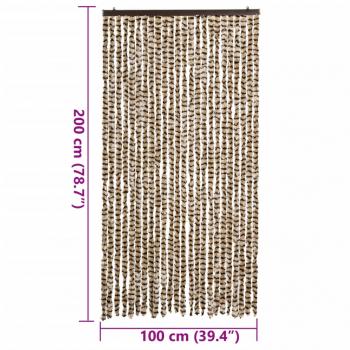 Fliegenvorhang Beige und Braun 100x200 cm Chenille