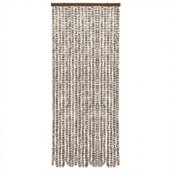 Fliegenvorhang Taupe und Weiß 100x230 cm Chenille