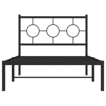 Bettgestell mit Kopfteil Metall Schwarz 100x190 cm