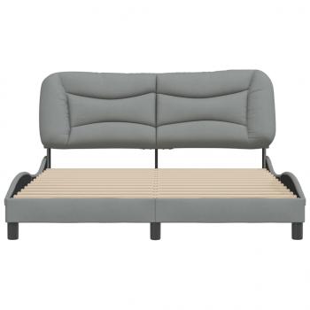 Bettgestell mit Kopfteil Hellgrau 160x200 cm Stoff