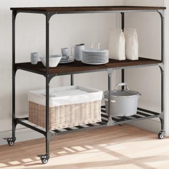 ARDEBO.de - Küchenwagen Braun Eichen-Optik 100x50x95 cm Holzwerkstoff