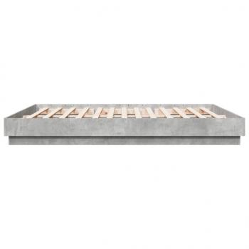 Bettgestell Betongrau 200x200 cm Holzwerkstoff