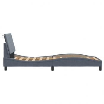 Bettgestell mit Kopfteil Dunkelgrau 90x190 cm Samt
