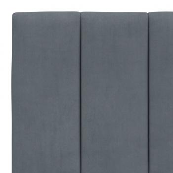Bettgestell mit Kopfteil Dunkelgrau 90x190 cm Samt