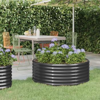 ARDEBO.de - Hochbeet Pulverbeschichteter Stahl 100x100x36 cm Anthrazit
