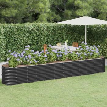 ARDEBO.de - Hochbeet Pulverbeschichteter Stahl 440x80x68 cm Anthrazit