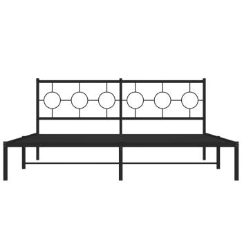 Bettgestell mit Kopfteil Metall Schwarz 180x200 cm