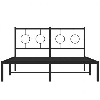 Bettgestell mit Kopfteil Metall Schwarz 140x190 cm