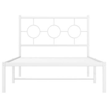 Bettgestell mit Kopfteil Metall Weiß 100x200 cm