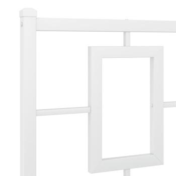 Bettgestell mit Kopf- und Fußteil Metall Weiß 135x190 cm
