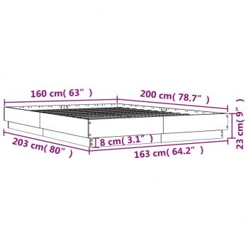 Bettgestell Weiß 160x200 cm Holzwerkstoff