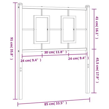 Kopfteil Metall Schwarz 80 cm