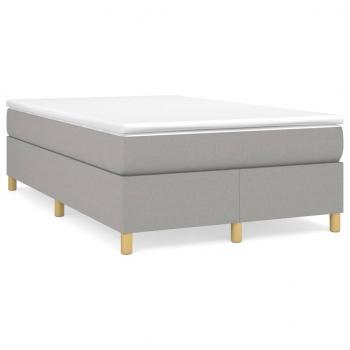 ARDEBO.de - Boxspringbett mit Matratze Hellgrau 120x190 cm Stoff