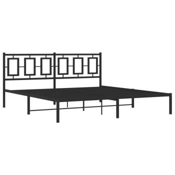 ARDEBO.de - Bettgestell mit Kopfteil Metall Schwarz 180x200 cm