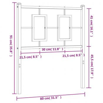 Kopfteil Metall Weiß 75 cm