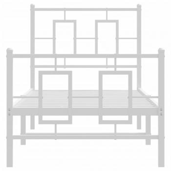 Bettgestell mit Kopf- und Fußteil Metall Weiß 75x190 cm