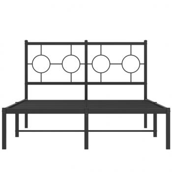 Bettgestell mit Kopfteil Metall Schwarz 120x190 cm