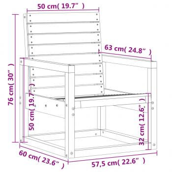 Gartenstuhl 57,5x63x76 cm Massivholz Douglasie