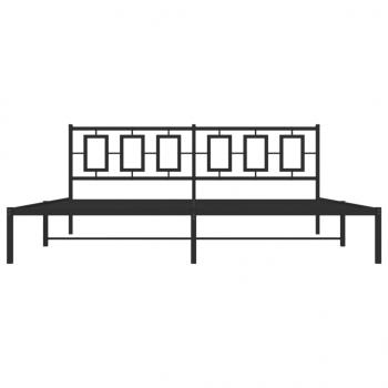 Bettgestell mit Kopfteil Metall Schwarz 193x203 cm