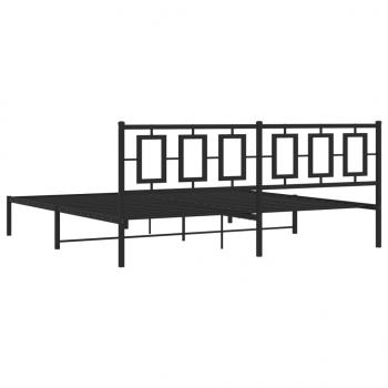 Bettgestell mit Kopfteil Metall Schwarz 193x203 cm