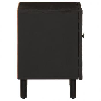 Nachttisch Schwarz 40x33x46 cm Massivholz Mango
