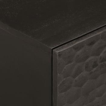Nachttisch Schwarz 40x33x46 cm Massivholz Mango