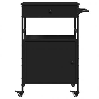 Küchenwagen Schwarz 56x43x89,5 cm Holzwerkstoff