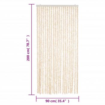 Fliegenvorhang Beige und Weiß 90x200 cm Chenille