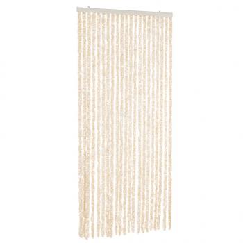Fliegenvorhang Beige und Weiß 100x200 cm Chenille