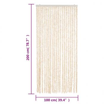 Fliegenvorhang Beige und Weiß 100x200 cm Chenille