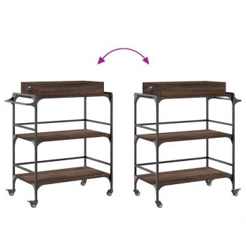 Küchenwagen Braun Eichen-Optik 81,5x41x92,5 cm Holzwerkstoff
