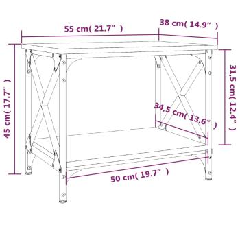 ARDEBO.de - Beistelltisch Schwarz 55x38x45 cm Holzwerkstoff
