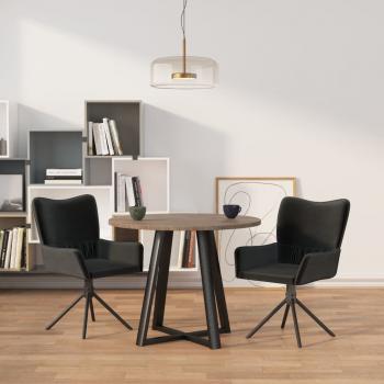 ARDEBO.de - Esszimmerstühle 2 Stk. Drehbar Schwarz Samt