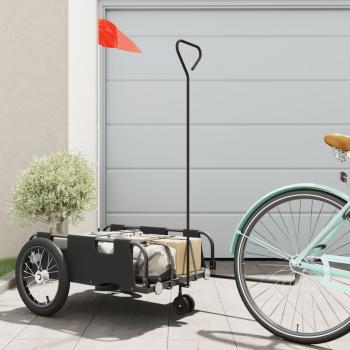 ARDEBO.de - Fahrradanhänger Schwarz Oxford-Gewebe und Eisen