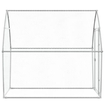Hühnerkäfig Silbern 200x105x182 cm Verzinkter Stahl