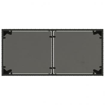 Gartentisch mit Glasplatte Schwarz 115x54x74 cm Poly Rattan