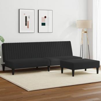 ARDEBO.de - 2-tlg. Sofagarnitur Schwarz Samt
