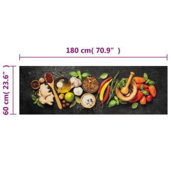 Küchenteppich Waschbar Gewürze 60x180 cm Samt