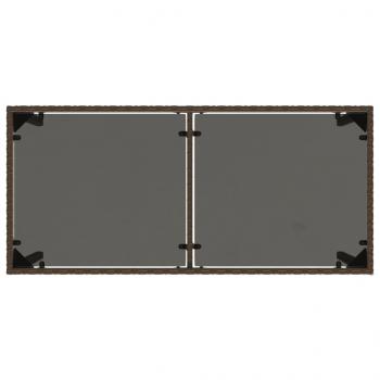 Gartentisch mit Glasplatte Braun 115x54x74 cm Poly Rattan
