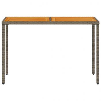 Gartentisch mit Akazienholz-Platte Grau 115x54x74cm Poly Rattan