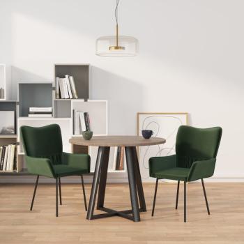 ARDEBO.de - Esszimmerstühle 2 Stk. Dunkelgrün Samt