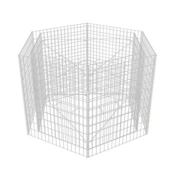 Sechseckiges Gabionen-Hochbeet 160×140×100 cm