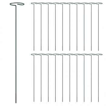 Pflanzenstützen 20 Stk. Dunkelgrün 40 cm Stahl