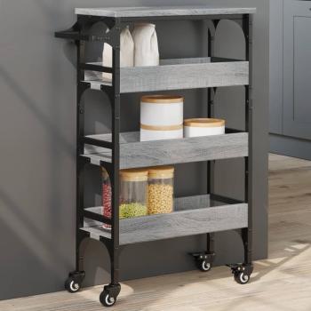 ARDEBO.de - Küchenwagen Grau Sonoma 53x20x76 cm Holzwerkstoff