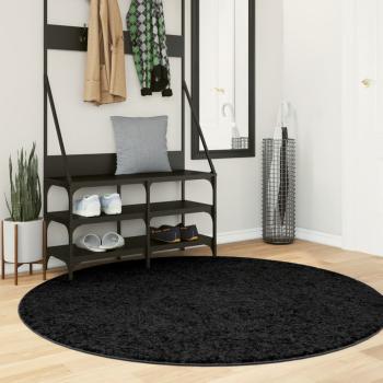 ARDEBO.de - Teppich OVIEDO Kurzflor Schwarz Ø 160 cm