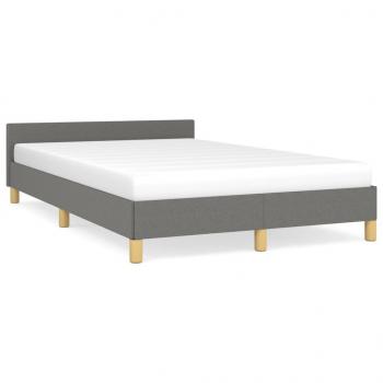 ARDEBO.de - Bettgestell mit Kopfteil Dunkelgrau 120x190 cm Stoff