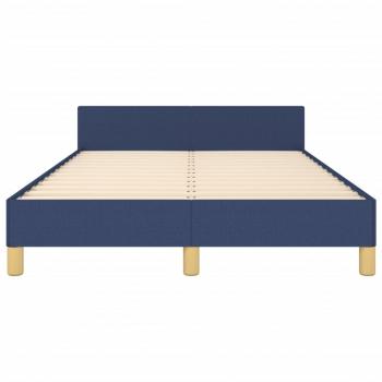 Bettgestell mit Kopfteil Blau 120x190 cm Stoff