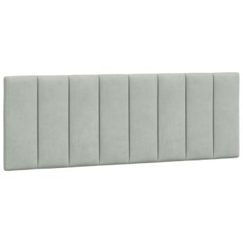 Bettgestell mit LED-Leuchten Hellgrau 120x200 cm Samt